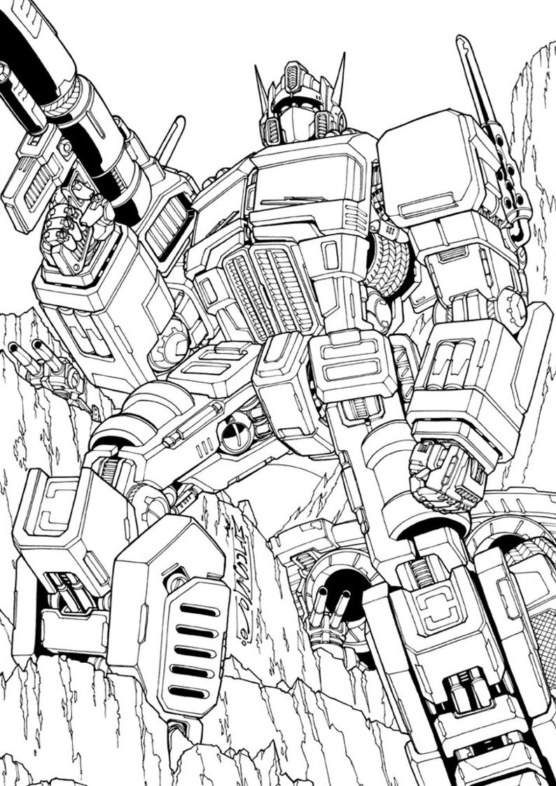 kolorowanki Transformers, kolorowanka z Optimusem Prime robotem Transformers malowanka dla chłopców do wydruku numer 48